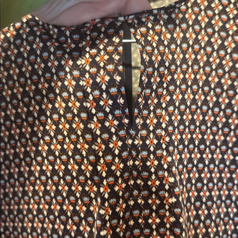 Tory Burch Printed Silk Keyhole-Front Dress